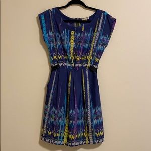 Navy & Multi Bebop Juniors Dress w/ Pockets EUC